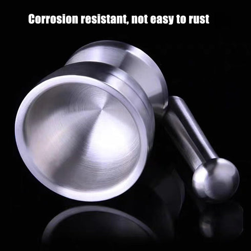 Stainless Steel Mortar and Pestle Set, Large Spices Herbs Grinder for Kitchen Lab, 18/8 Steel Crusher