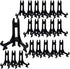 BANBERRY DESIGNS Black Folding Display Easels, Pack of 20 Curved Stands, Hinged Table Card Holders, 3" High