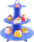 3 Pack 3-Tier Colorful Round Cardboard Cup Cake Holder Stand, Reusable Dessert Tower for Events
