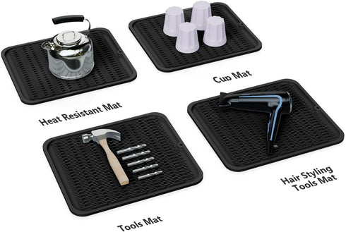 blue burps Counter Countertop 18"16" Large Silicone Dish Drying Mat for Kitchen & Sink Mat, Quick Dry Dish Drainer Mat