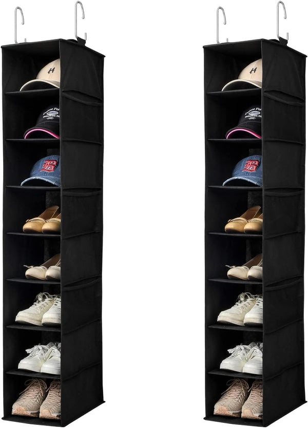 Berdeng Hanging Shoe Organizer for Closet with Side Mesh PocketsHat Racks for Baseball