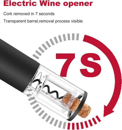 Electric Wine Opener with Foil Cutter, Automatic Corkscrew Wine Opener for Home Kitchen, Gifts for Wine Lovers