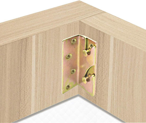4 Sets Bed Hinges Bed Rail Brackets, 3.1" Double Hooks Heavy Duty Iron Replacement Part for Bed Frames with Screws