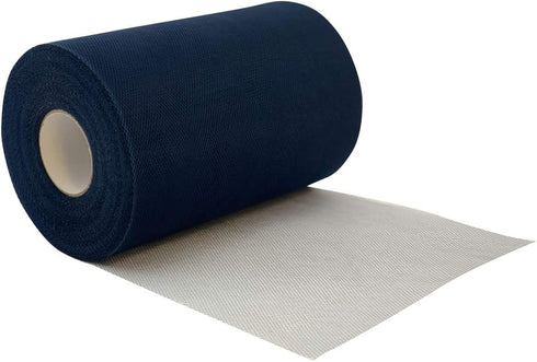 Navy Blue Tulle Wedding Decor - 6" x 100 Yards, Fabric Netting Ribbon for Wreath, Garland, Veil, Streamers, Bows, 4th
