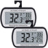 Digital Refrigerator Thermometer with Magnetic Back, Large LCD, Easy to Read (Black-2 Pack)