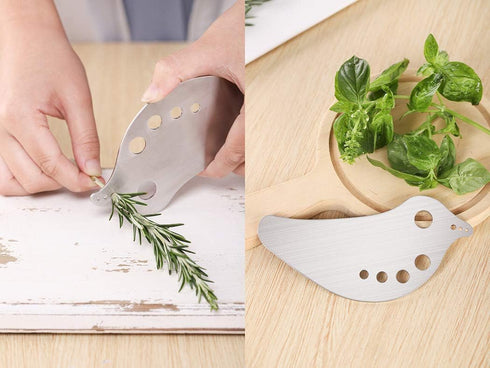 Stainless Steel Herb Stripper Tool - Metal Kale Stripper for Chard, Collard Greens, Parsley, Thyme, Basil, Rosemary