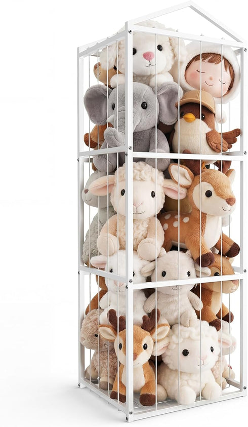 NomNest Stuffed Animal Storage, Metal Stuffed Animal Zoo Holder, Large Capacity Plushies Toy