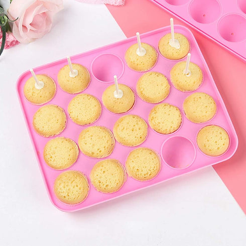 Tosnail 2 Pack of 20-Cavity Silicone Cake Pop Mold - Great for Hard Candy, Lollipop, and Party Cupcake