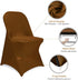 6 ManMengJi Brown Folding Chair Covers, Spandex Folding Chair Covers PCS, Banquet Chair Slipcovers for Party, Wedding