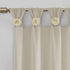 Madison Park Rosette Floral Embellished Cuff Tab Top Solid Sheer Curtain Panel Drape for Bedroom, 50"x84"