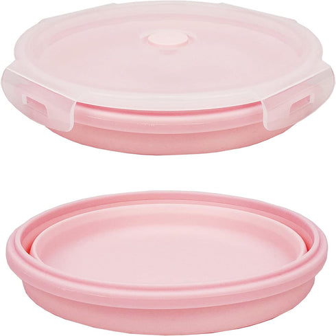 CARTINTS Silicone Collapsible Food Storage Containers, Set of 4 Round Bowls with Lids, Microwave & Freezer Safe