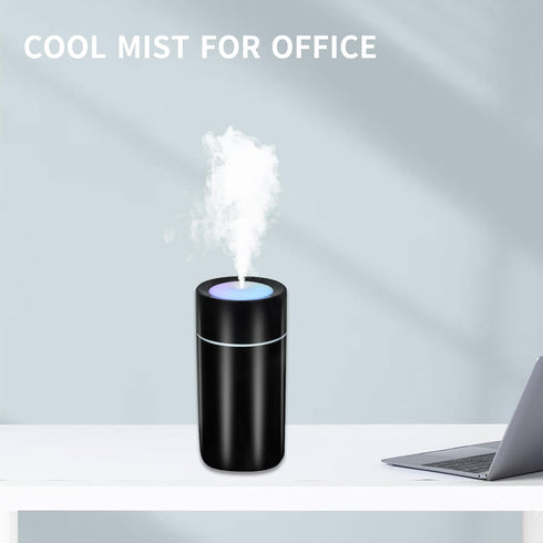 Mama Win Mini Portable Small Cool Mist Humidifiers 320ML-USB Desktop Humidifier for Plants,Travel,Office, Baby Room, Car, Bedroom with Auto Shut Off Night Light - Quiet Mini Humidifier(Black) by MamaWin