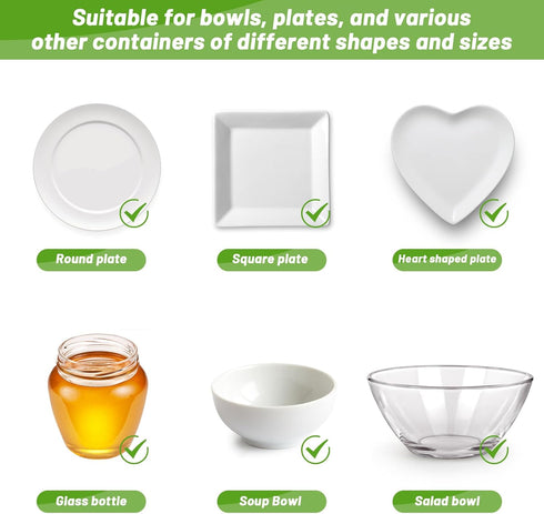 300Pcs Reusable Elastic Food Bowl Storage Covers, Alternative to Foil, Plastic Wrap, BPA Free