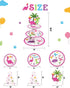 WERNNSAI Dinosaur Cupcake Stand - 3-Tier Pink Dinosaur Birthday Party Decorations for Girls, Cardboard Dessert Tower