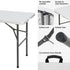 4ft ZENY Portable Folding Table Plastic Indoor Outdoor Picnic Party Camp Dining Table with Handle, White