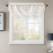 Madison Park Elena Waterfall Embellished Rod Pocket Valance, Faux Silk Window Valance, 38X46", White