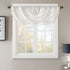 Madison Park Elena Waterfall Embellished Rod Pocket Valance, Faux Silk Window Valance, 38X46", White