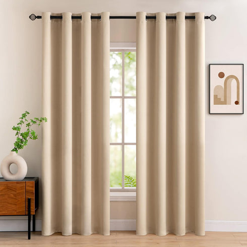 MIULEE Blackout Curtains for Bedroom Living Room, Thermal Insulated Room Darkening Drapery Set of 2 Panels