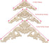 Wood Carved Applique, 4 Pack Decorative Wood Trim, 3.15x3.15inch Unpainted Appliques for Furniture Decor Decal