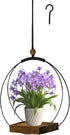 3-5.5 Inch Hanging Planter for Indoor Plants, Black Plant Hanger Indoor with Sturdy Wood Base, Modern Boho Macrame