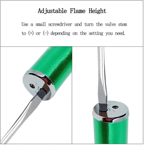 Butane Torch Lighter, Fengfang Metal All-in-One Tube, Detachable Refillable Handheld Lighter (1 Pack Green)