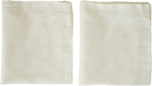 Reusable Cheesecloth Bags - 100% Cotton Fine Mesh Strainer for Cold Brew Coffee, Nut Milk, Tea & Juice, Large (2 Pack)