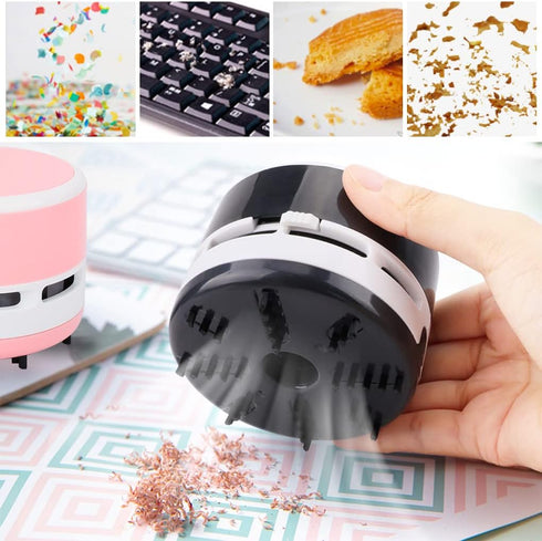 FineInno Desk Vacuum Cleaner Mini, Portable Cordless Sweeper for Home, Office, Cars, Pet Hairs