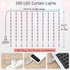 6.6ft 6.6ft 200 LED Curtain Lights, x LED RGB Color Changing String Fairy Lights Curtain Smart APP Control, Music