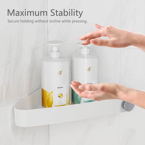 90 2 Pack Sotfamily Plastic Shower Caddy Corner (for Only), Adhesive Corner Shower Shelves for Bathroom Organizers