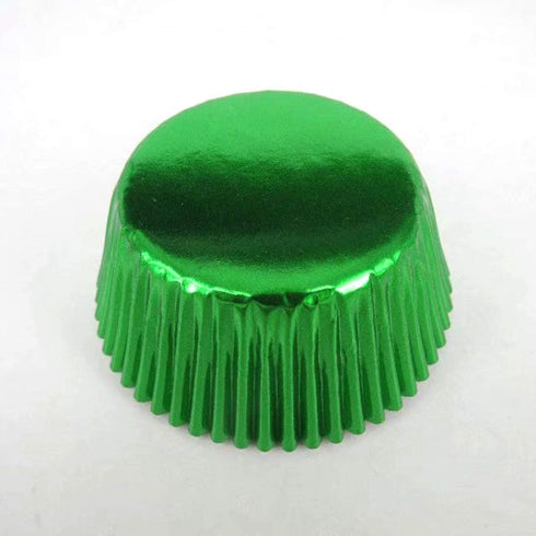 Green Foil Metallic Paper Muffin Cupcake Liners, 100 pcs Standard Size Baking Cups