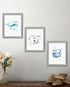 Confetti Fox Kids Bathroom Wall Art Decor, 8x10 Unframed Set of 3 Prints - Sea Animals