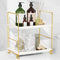 FSyueyun 2-Tier Bathroom Counter Organizer, Tool-Free Installation Makeup Skincare Shelf, Gold Vanity Stand