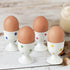 Cinf Ceramic Polka Dots Egg Cup Gift Set of 4 - Porcelain Breakfast Holder for Boiled Cooking Tools