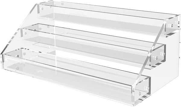 12" Acrylic Riser, 3-Tier Clear Perfume Organizer for Countertop, Sturdy Display for Decorative and Skincare Items