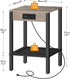 BG91UBZ01 HOOBRO Side Table with Charging Station, End Table with USB Ports and Outlet, Nightstand with Storage Shelf