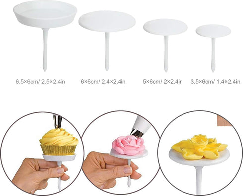 12 PCS Cake Decorating Supplies, Woohome 8 PCS Cake Flower Nail, 2 PCS Flower Lifters, 1 PCS Icing Dispensers