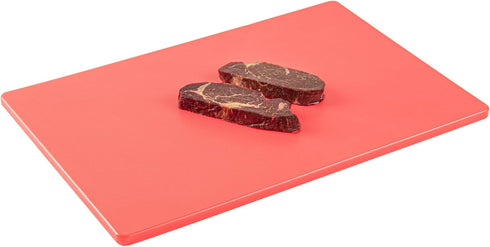Restaurantware RW Base 18 x 12 Inch Cutting Board - Red Plastic Chopping Board Mat, No Scratch, Dishwashable