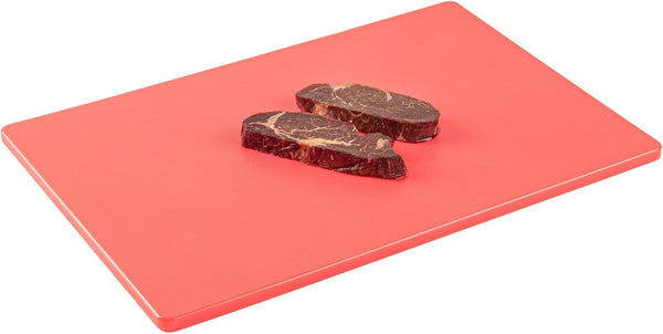 Restaurantware RW Base 18 x 12 Inch Cutting Board - Red Plastic Chopping Board Mat, No Scratch, Dishwashable