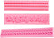 3-Pack Silicone Cake Border Mold for Sugar Craft Cupcake Toppers, Wedding Party Decor