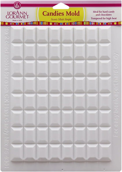 LorAnn Hard Candy Making Mold Gems Set - Rectangle, Hexagon, and Disc Molds Included