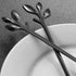 AnSaw Elegant Black Leaf Coffee Spoons, 10-Piece Mini Stainless Steel Espresso & Dessert Spoons