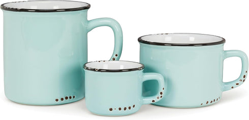Abbott Collection Green Enamel Look Stoneware Cappuccino Cup