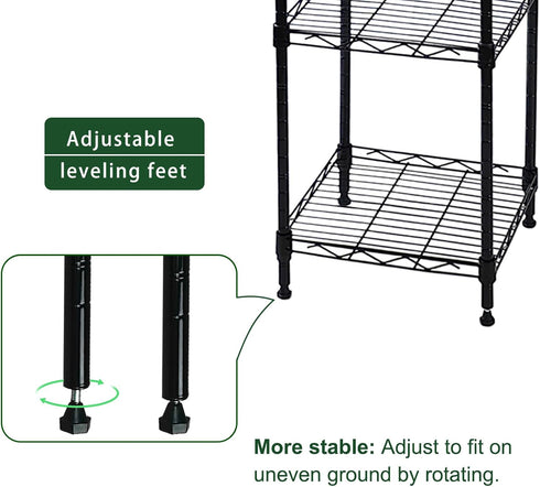 HESESOH 5-Wire Closet 11.8" 11.8" 50.5" Shelving Adjustable Shelves, Standing Storage Shelf for Laundry Bathroom