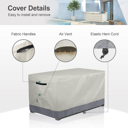 46L 22W 24H inch Patio Deck Box Cover Waterproof Outdoor Rectangular Storage Bench Cover x x