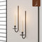 Set of 2 Metal Wall Candle Sconce Holders, Black Modern Wall Candle Holders for Living Room, Farmhouse, Fireplace,