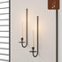 Set of 2 Metal Wall Candle Sconce Holders, Black Modern Wall Candle Holders for Living Room, Farmhouse, Fireplace,