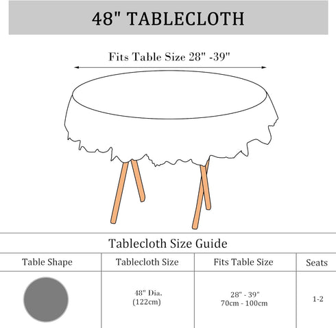 uxcell Round Tablecloth - Flower Embroidered Round Table Cover for Holiday Party, 48" Dia., Waterproof