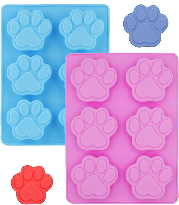 2 PCS Silicone Molds: Puppy Dog Paw, 6 Cavity Mould for Homemade Treats and Chocolate Baking