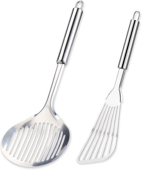 Tenta Kitchen Flexible Fish Turner Spatula Set of 2 for Fish, Egg, Meat, Dumpling Frying