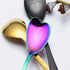 7 PCS Heart Shaped Stainless Steel Spoons, Coffee, Dessert, Ice Cream, Tea Spoons, Cute Holiday Gift (Silver)